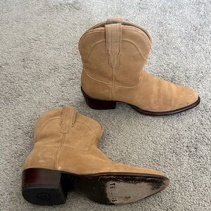 Tecovas Light Brown Suede Ankle Boots